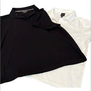 2 men’s szXL polo shirts 1 black charter club 1 white 14th & union GUC